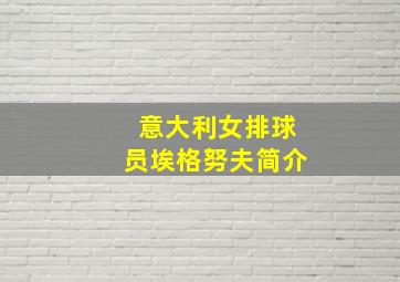 意大利女排球员埃格努夫简介