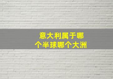 意大利属于哪个半球哪个大洲