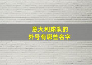 意大利球队的外号有哪些名字