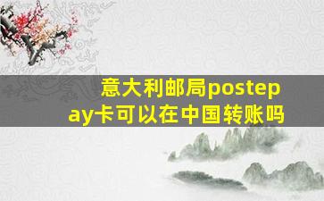 意大利邮局postepay卡可以在中国转账吗