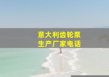 意大利齿轮泵生产厂家电话