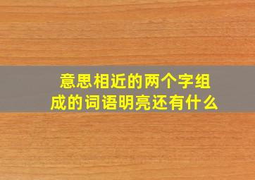 意思相近的两个字组成的词语明亮还有什么