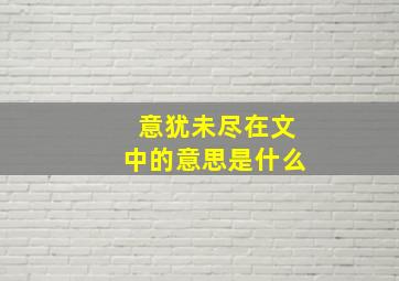 意犹未尽在文中的意思是什么