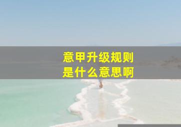 意甲升级规则是什么意思啊