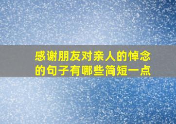 感谢朋友对亲人的悼念的句子有哪些简短一点