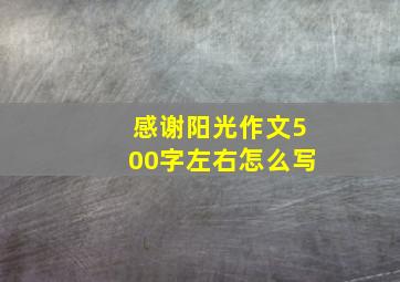 感谢阳光作文500字左右怎么写