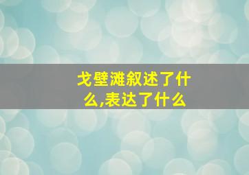 戈壁滩叙述了什么,表达了什么