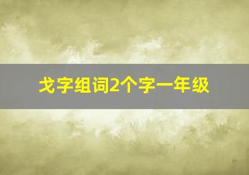 戈字组词2个字一年级