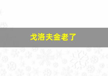 戈洛夫金老了