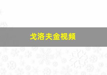 戈洛夫金视频