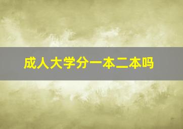 成人大学分一本二本吗