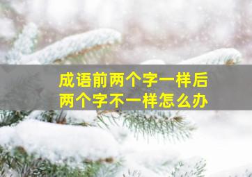 成语前两个字一样后两个字不一样怎么办