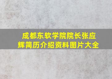 成都东软学院院长张应辉简历介绍资料图片大全