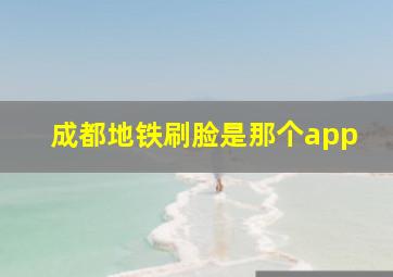 成都地铁刷脸是那个app