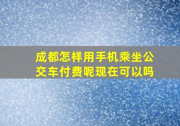 成都怎样用手机乘坐公交车付费呢现在可以吗