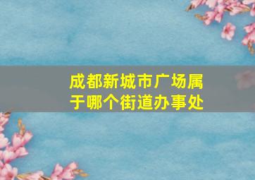 成都新城市广场属于哪个街道办事处