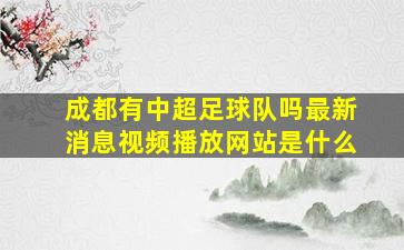 成都有中超足球队吗最新消息视频播放网站是什么