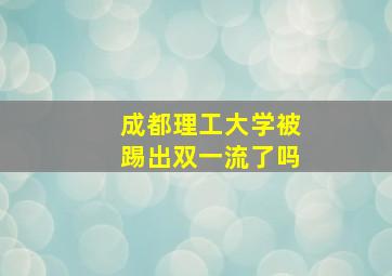 成都理工大学被踢出双一流了吗