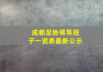 成都足协领导班子一览表最新公示