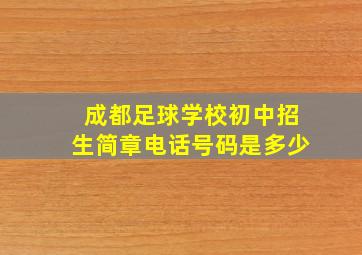 成都足球学校初中招生简章电话号码是多少