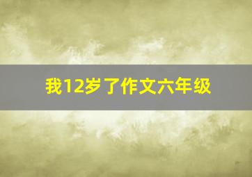 我12岁了作文六年级