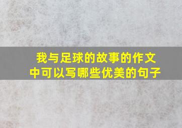 我与足球的故事的作文中可以写哪些优美的句子