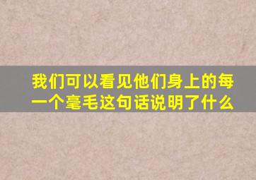 我们可以看见他们身上的每一个毫毛这句话说明了什么