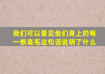 我们可以看见他们身上的每一根毫毛这句话说明了什么