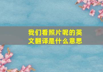 我们看照片呢的英文翻译是什么意思