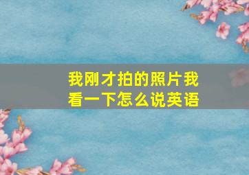 我刚才拍的照片我看一下怎么说英语