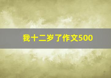 我十二岁了作文500