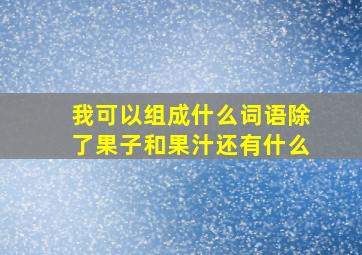 我可以组成什么词语除了果子和果汁还有什么