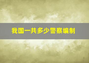 我国一共多少警察编制