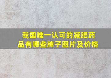 我国唯一认可的减肥药品有哪些牌子图片及价格