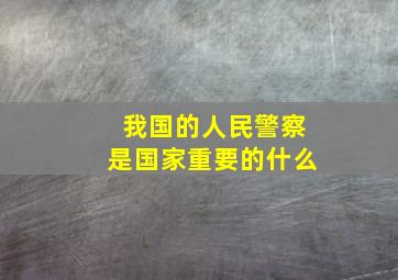 我国的人民警察是国家重要的什么