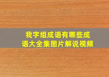 我字组成语有哪些成语大全集图片解说视频