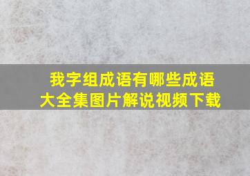 我字组成语有哪些成语大全集图片解说视频下载