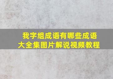 我字组成语有哪些成语大全集图片解说视频教程