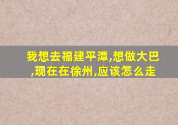 我想去福建平潭,想做大巴,现在在徐州,应该怎么走