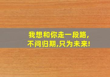 我想和你走一段路,不问归期,只为未来!