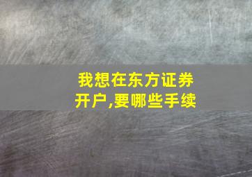 我想在东方证券开户,要哪些手续