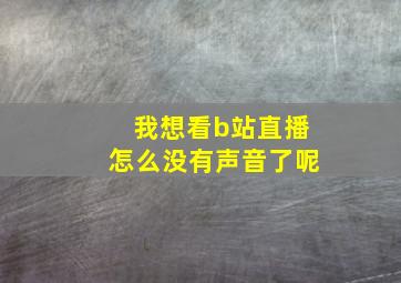 我想看b站直播怎么没有声音了呢