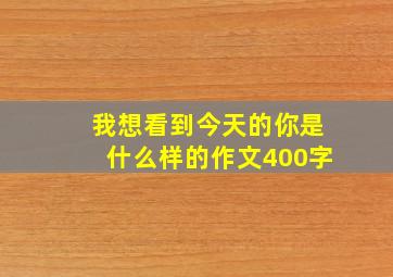 我想看到今天的你是什么样的作文400字