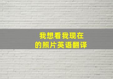 我想看我现在的照片英语翻译