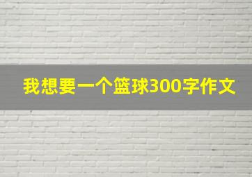 我想要一个篮球300字作文