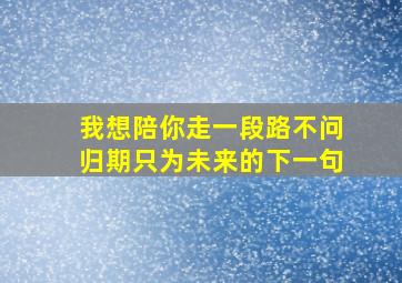 我想陪你走一段路不问归期只为未来的下一句