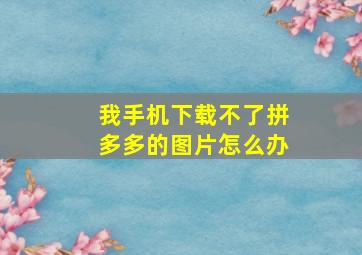 我手机下载不了拼多多的图片怎么办