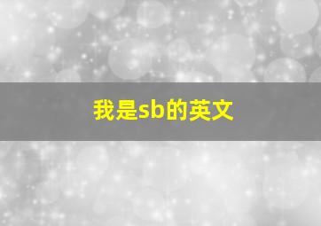 我是sb的英文