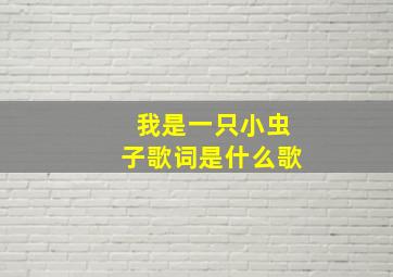 我是一只小虫子歌词是什么歌