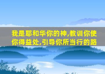 我是耶和华你的神,教训你使你得益处,引导你所当行的路